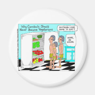 Veggie Kannibalen Lustige Abseitige Cartoon Gesche Magnet