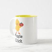 Veggie-Küken-Tasse Zweifarbige Tasse (Vorderseite Links)