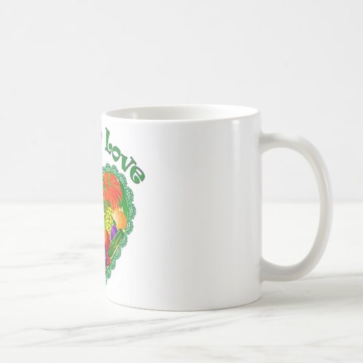 Veggie-Liebe-Herz Kaffeetasse (Rechts)