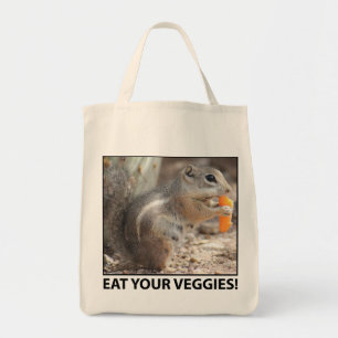 Veggie-liebevolle Eichhörnchen-Leinwand-Tasche Tragetasche