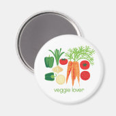 Veggie Lover Gemischtes frisches Gemüse Magnet (Vorderseite/Rückseite)