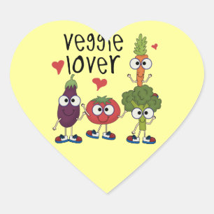 Veggie Lover Herz-Aufkleber