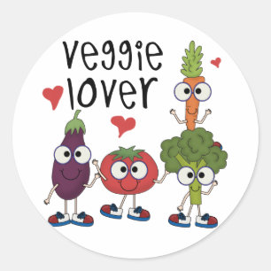 Veggie Lover Runder Aufkleber