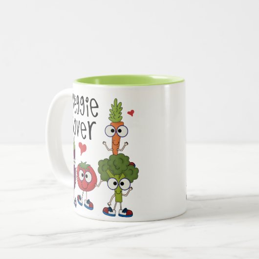 Veggie Lover Zweifarbige Tasse (Vorderseite Links)