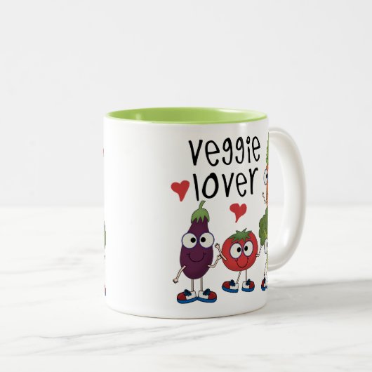 Veggie Lover Zweifarbige Tasse (VorderseiteRechts)