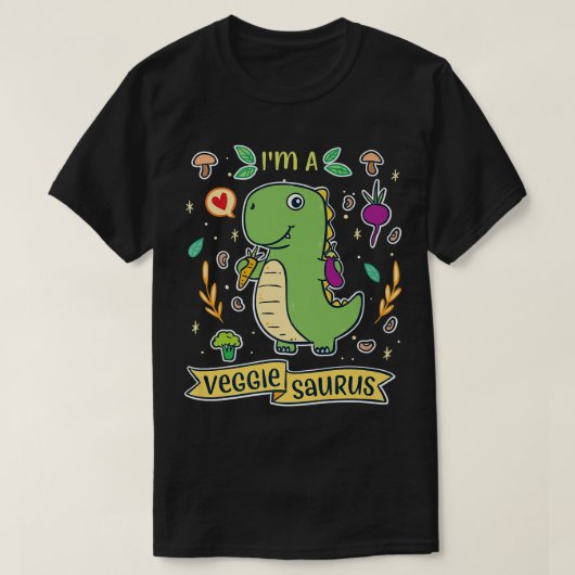 Veggie Meatless Pflanze Power Saurus T-Shirt (Design vorne)