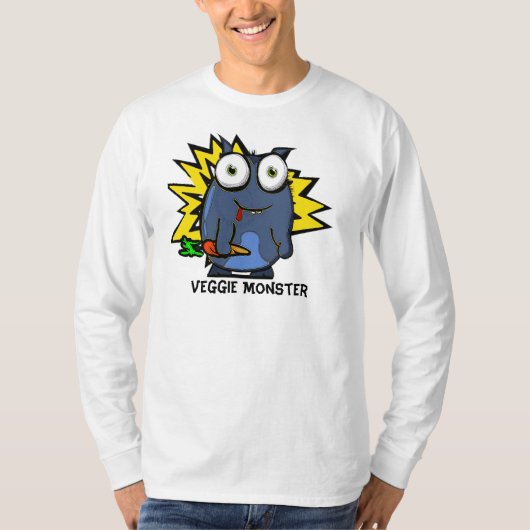 Veggie-Monster-lange Hülse T T-Shirt (Vorderseite)
