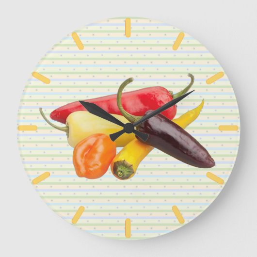 'Veggie' o' Clock Wall Clock Große Wanduhr (Vorderseite)