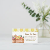 Veggie Obstbücher für Babydusche Begleitkarte (Stehend Vorderseite)