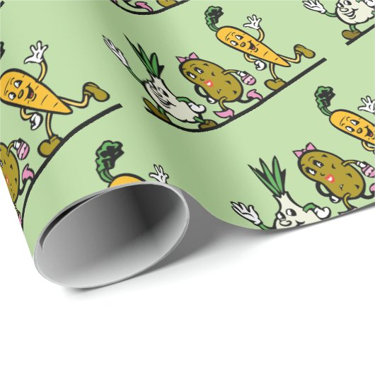 "Veggie Parade" Geschenkpapier (Rolleneckpunkt)