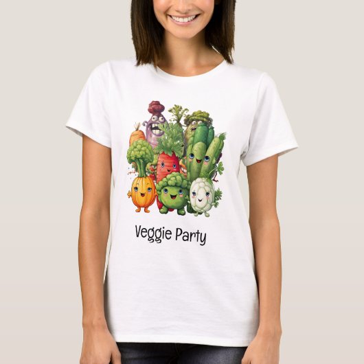 Veggie Party für vegetarisch lustig T-Shirt (Vorderseite)