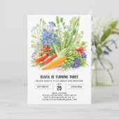 Veggie Patch Adventure Birthday Einladung (Stehend Vorderseite)