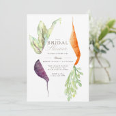 Veggie Patch Brautparty | Rüben und Karotten Einladung (Stehend Vorderseite)