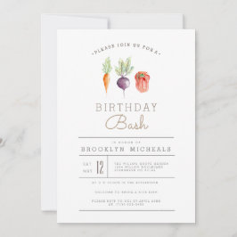 Veggie Patch | Watercolor Birthday Bash Einladung