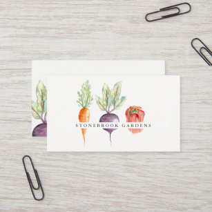 Veggie Patch Watercolor Business Card Visitenkarte