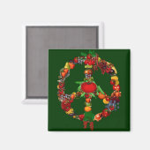 Veggie Peace Sign Magnet (Vorderseite/Rückseite)
