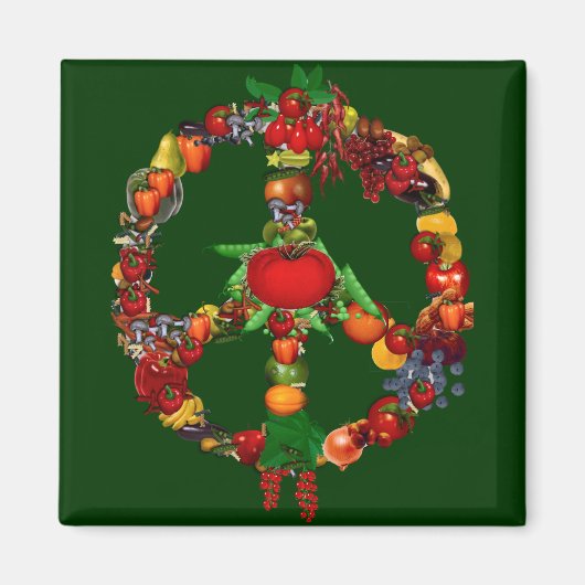 Veggie Peace Sign Magnet (Vorne)