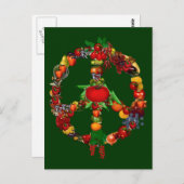 Veggie Peace Sign Postkarte (Vorne/Hinten)