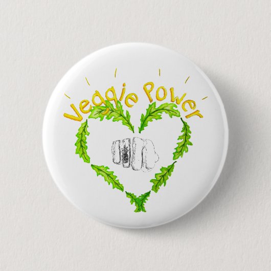 Veggie Power Knapp Button (Vorderseite)