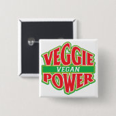 Veggie-Power vegan Button (Vorne & Hinten)