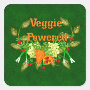 Veggie Powered Quadratischer Aufkleber
