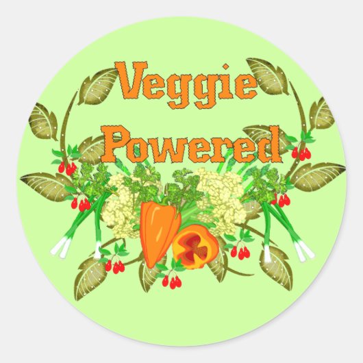 Veggie Powered Runder Aufkleber (Vorderseite)
