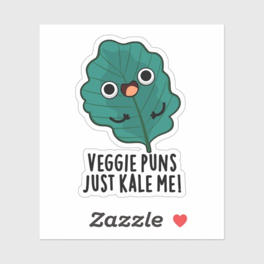 Veggie Puns Kale Me Funny Food Puff Aufkleber (Blatt)