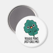 Veggie Puns Kale Me Funny Food Puff Magnet (Vorderseite/Rückseite)