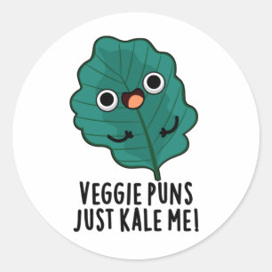 Veggie Puns Kale Me Funny Food Puff Runder Aufkleber
