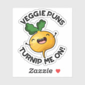 Veggie Puns Turnip Me on Funny Gemüse Puppe Aufkleber (Blatt)