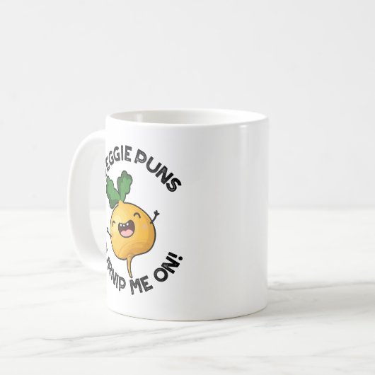 Veggie Puns Turnip Me on Funny Gemüse Puppe Kaffeetasse (Vorderseite Links)