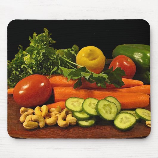 Veggie-Salat-Platte Mousepad (Vorne)