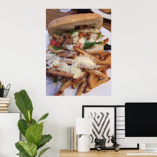 Veggie Sandwich mit Fries Poster (Heimbüro)