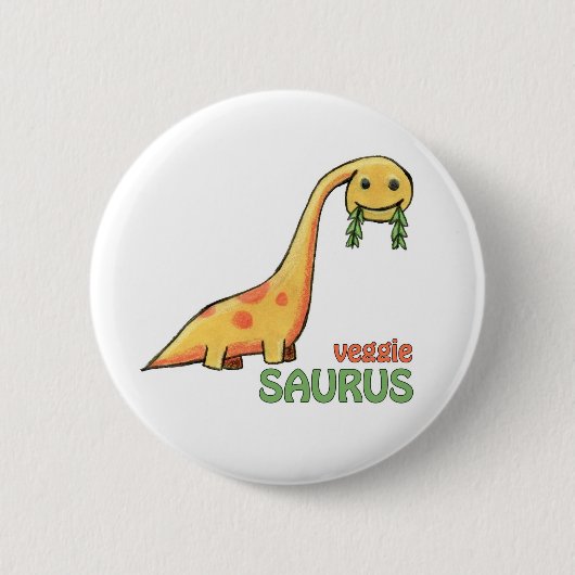 Veggie Saurus Knopf Button (Vorderseite)