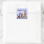 Veggie-Spaß Quadratischer Aufkleber (Tasche)