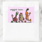 Veggie-Spaß Rechteckiger Aufkleber (Tasche)