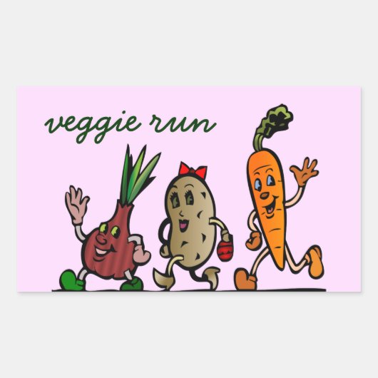 Veggie-Spaß Rechteckiger Aufkleber (Vorderseite)