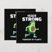 Veggie Strong, Powered by Pflanze Einladung (Vorne/Hinten)