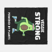 Veggie Strong, Powered by Pflanze Fleecedecke (Vorderseite (Horizontal))
