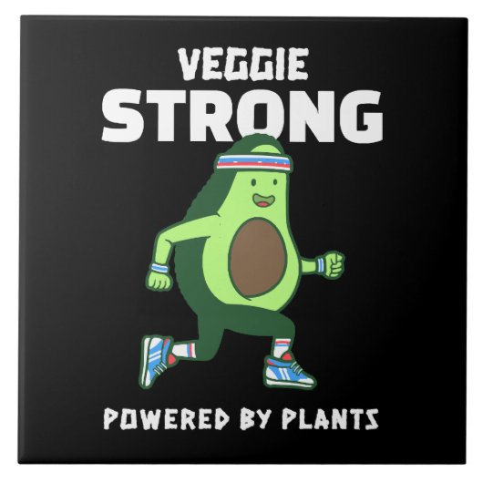 Veggie Strong, Powered by Pflanze Fliese (Vorderseite)