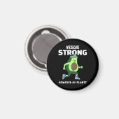 Veggie Strong, Powered by Pflanze Magnet (Vorderseite/Rückseite)
