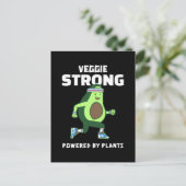 Veggie Strong, Powered by Pflanze Postkarte (Stehend Vorderseite)