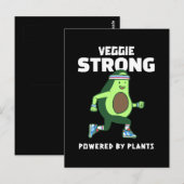 Veggie Strong, Powered by Pflanze Postkarte (Vorne/Hinten)