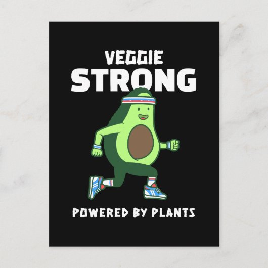 Veggie Strong, Powered by Pflanze Postkarte (Vorderseite)
