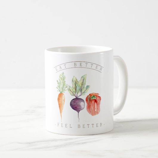 Veggie Trio | Bessere Ernährung | BIO Kaffeetasse (VorderseiteRechts)