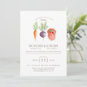 Veggie Trio | Gemüsewasser Hochzeit Einladung (Stehend Vorderseite)