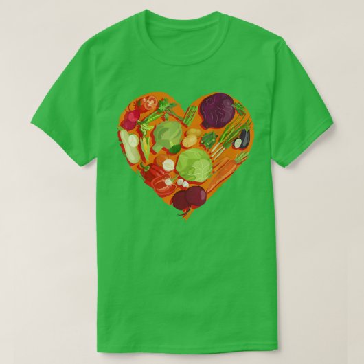 Veggie Vegane Liebe Gemüse mehr T-Shirt (Design vorne)