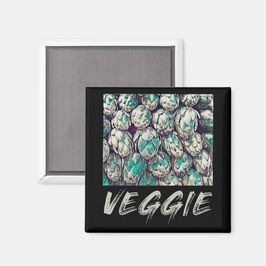 Veggie Vintag Vegetarian Gift Magnet (Vorderseite/Rückseite)