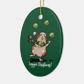 Veggie Weihnachten! Guinea Pig Juggling Sprouts Keramik Ornament (Links)