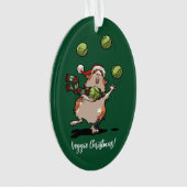 Veggie Weihnachten! Guinea Pig Juggling Sprouts Ornament (Vorderseite)